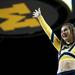 A Michigan cheerleader during a timeout on Tuesday. Daniel Brenner I AnnArbor.com